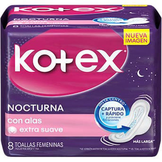 Imagen de Toallas Femeninas Nocturna con Alas 8U - Kotex