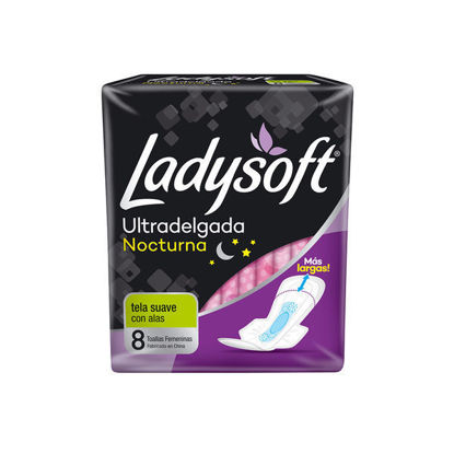 Imagen de Toalla Femenina Ultra Delgada Nocturna 7U Tela Suave- Ladysoft