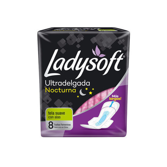 Imagen de Toalla Femenina Ultra Delgada Nocturna 7U Tela Suave- Ladysoft