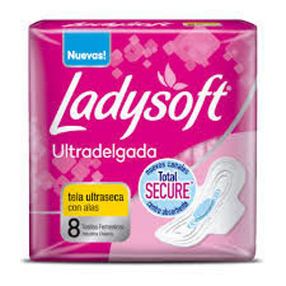 Imagen de Toalla Femenina Ultra Delgada 8U Tela Ultraseca- Ladysoft