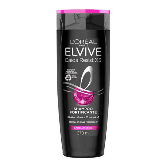 Imagen de Shampoo Elvive Caida Resist x 3 Negro 370 ml